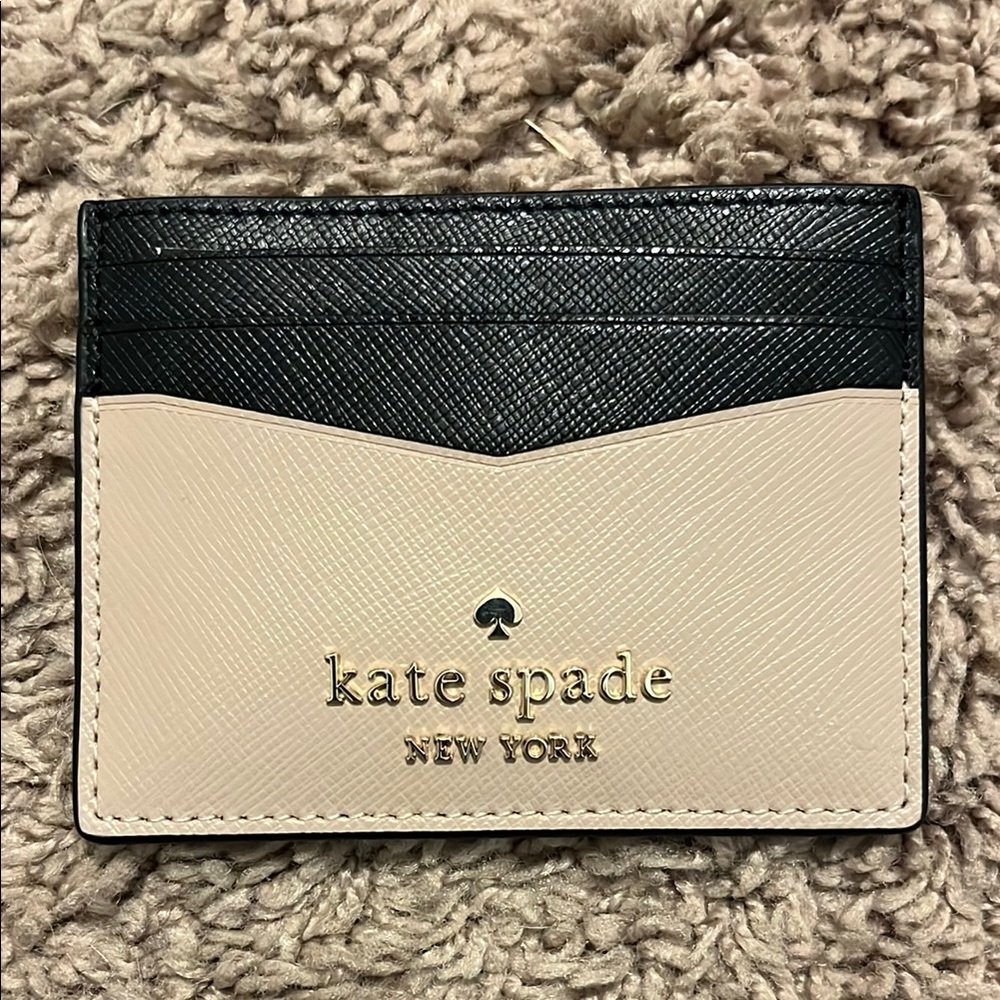 Kate Spade Black and Cream Card Holder